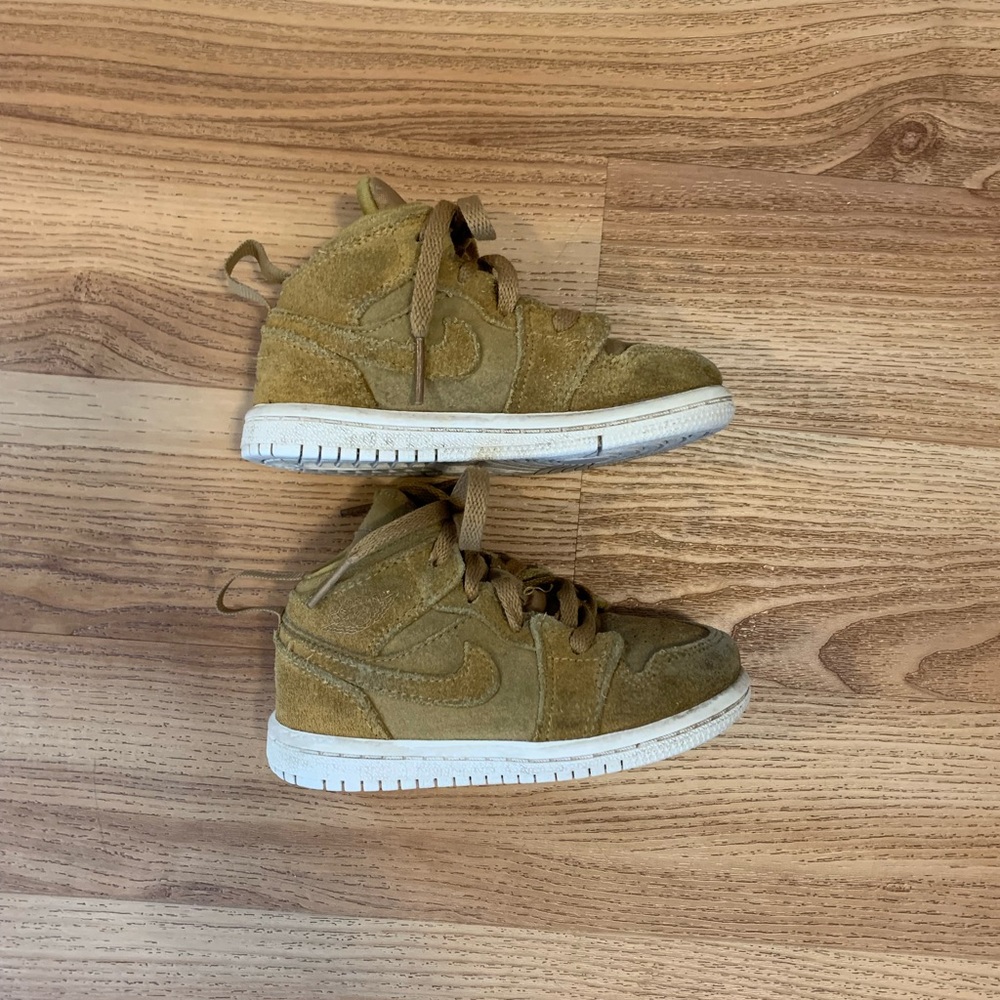 Toddler size 7 Nike Air Jordans, wheat colored suede